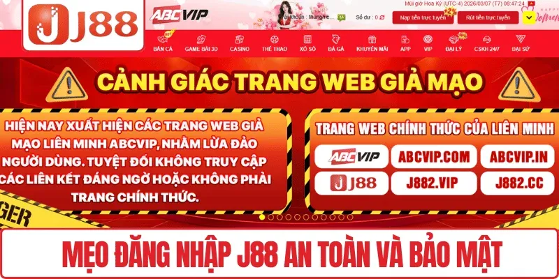 Mẹo đăng nhập J88 an toàn và bảo mật