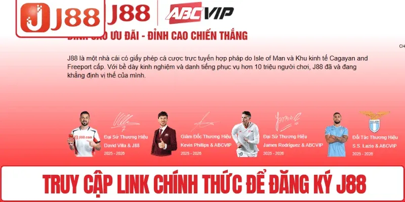 Truy cập link chính thức để đăng ký J88